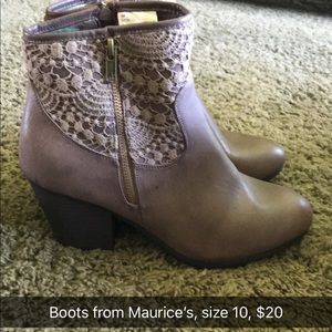 Brown heeled booties